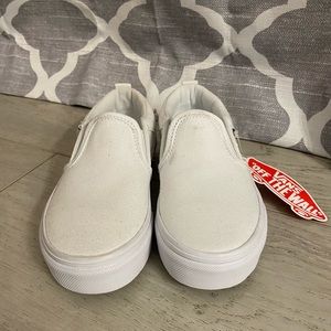 Van’s Off the Wall white slip-on sneakers Girls